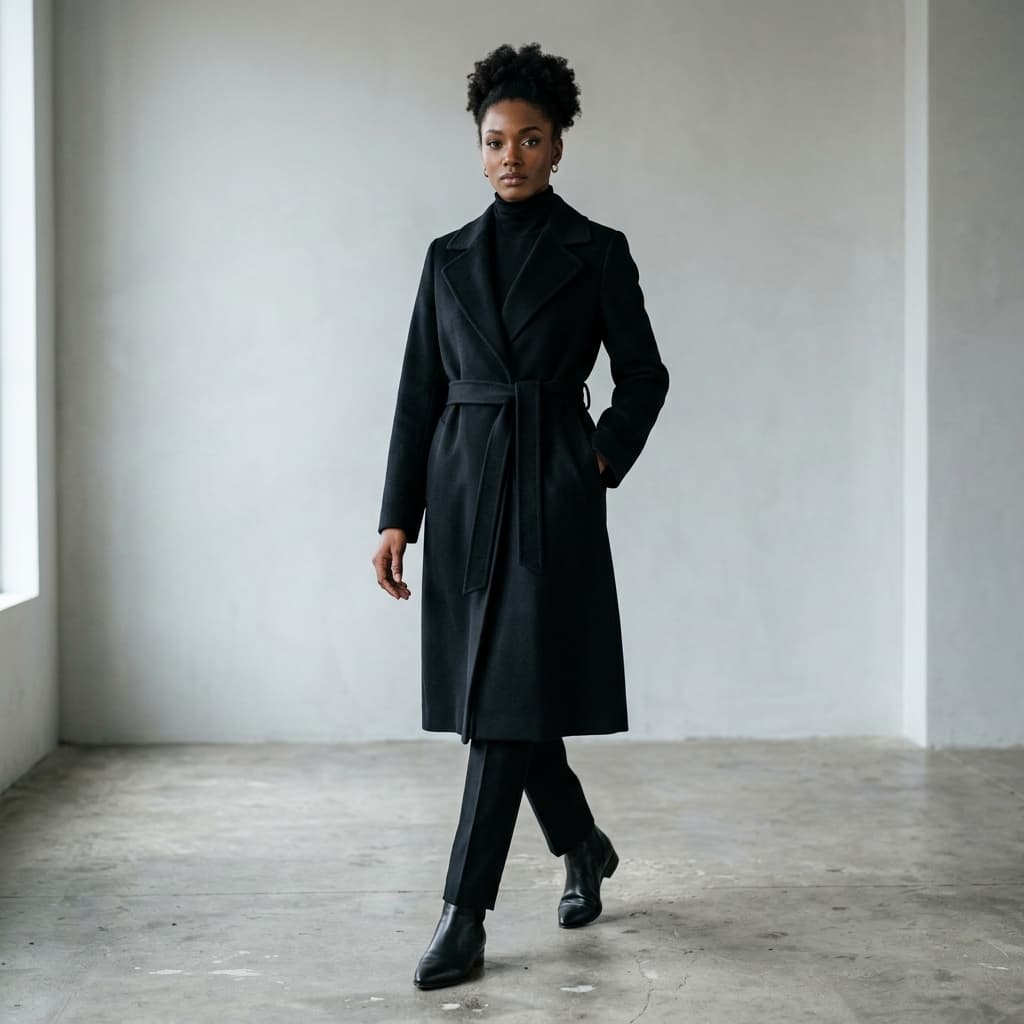 Tailored Luxury Overcoat in Onyx