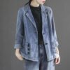 Autumn New Patchwork Pocket Loose Retro Long Sleeve Top - Image 3