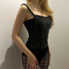 Women's Leather Spaghetti Straps Sleeveless Top - Image 4