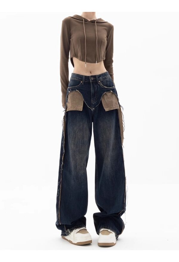 Spring New Niche Design Contrast Color Jeans Women - Image 7