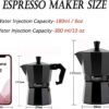Stovetop Espresso Maker Espresso Cup Moka Pot Classic Cafe Maker Percolator Coffee Maker Italian Espresso for Gas or Electric Aluminum Black Gift package with 2 cups Amazon Platform Banned - Image 6