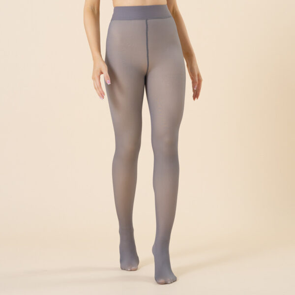 Outer Wear Fake Transparent One-word Crotch Leggings Warm Women's Transparent Pantyhose - Image 7