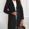 Simplicity Mid-length Button Woolen Coat Outerwear - Image 3