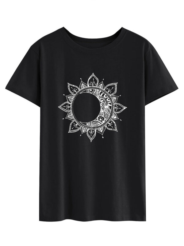 Women's Ramadan Element Printing Loose And Comfortable Top T-shirt With Short Sleeves - Image 3