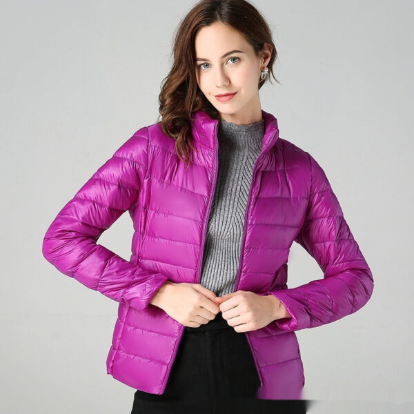 Short Light And Thick Thermal Slim Fit White Duck Down Fashionable Jacket - Image 8