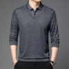 Fake Two-piece Lapel Long-sleeved Men's T-shirt - Image 3