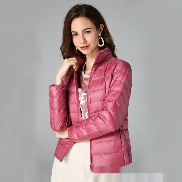 Short Light And Thick Thermal Slim Fit White Duck Down Fashionable Jacket - Image 4