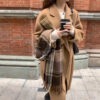Pink Double-faced Woolen Goods Cashmere Trench Coat Women's Mid-length - Image 2