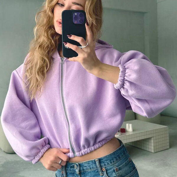 European And American Casual Women's Solid Color Hoodies - Image 4