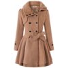 Women's Clothing Slim-fit Mid-length Woolen Coat Double-breasted Padded Coat - Image 4