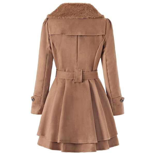 Women's Clothing Slim-fit Mid-length Woolen Coat Double-breasted Padded Coat - Image 6
