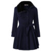 Women's Clothing Slim-fit Mid-length Woolen Coat Double-breasted Padded Coat - Image 3