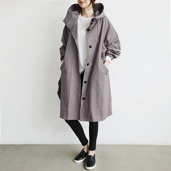Oversized Women's Mid-Length Loose Windbreaker Jacket