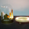 Ramadan Mosque Night Light Glass Cover Wooden Base Decoration - Image 3