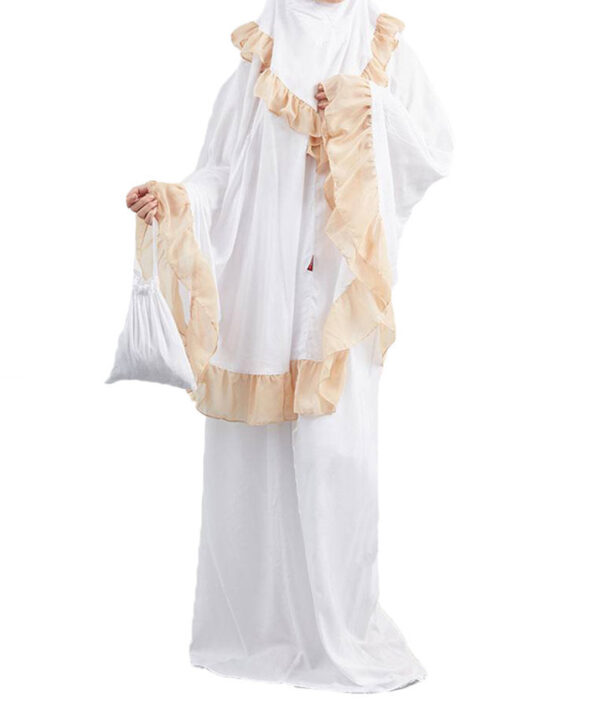 Muslim Kids Ramadan Girls Long Sleeve Dress Hijab Abaya Robe Arab Dubai Children Kaftan Headscarf Islamic Kids Robe Jilbab - Image 2