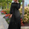 Ramadan Eid Mubarak Kaftan Dubai Abaya Turkey Muslim Women Hijab Satin Dress Islam Caftan Marocain Dresses Vestidos Robe Femme - Image 7