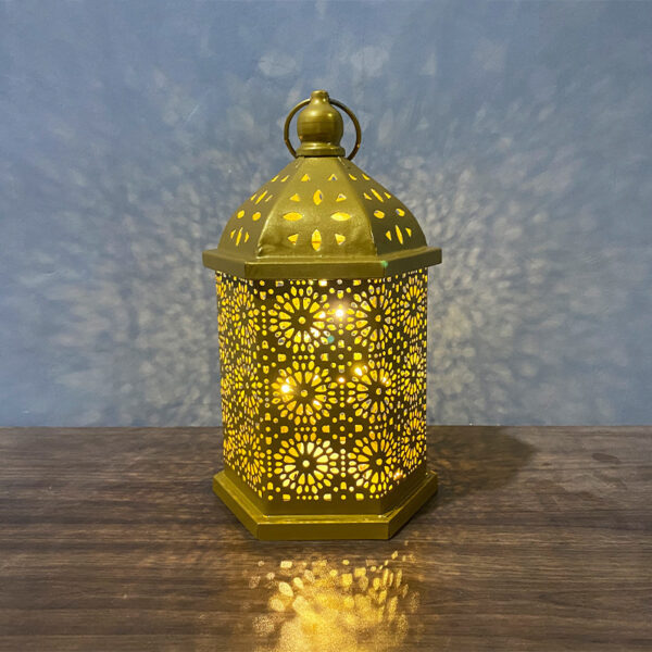 Home Decor Metal Lantern Eid Mubarak Night Led Ramadan Decoration Muslim Party Supplies Gift - Image 3