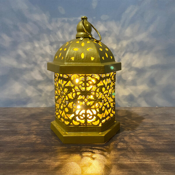 Home Decor Metal Lantern Eid Mubarak Night Led Ramadan Decoration Muslim Party Supplies Gift - Image 2