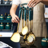 7 PCS Stainless Steel Silicone Kitchen Utensil Slotted Spatula Turner Ladle Serving Spoon Pasta Server Cooking Set - Image 2