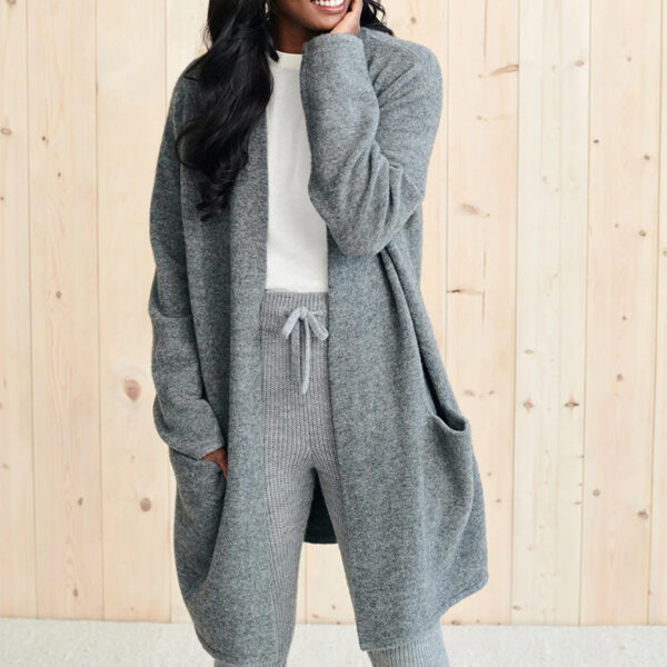 Women's Fashion Solid Color Knitted Jacket - Image 8