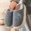 New Non-slip Thick-soled Plush Slippers Couple Winter Warm Home Slipper Indoor Fleece Shoes For Women Men - Image 10