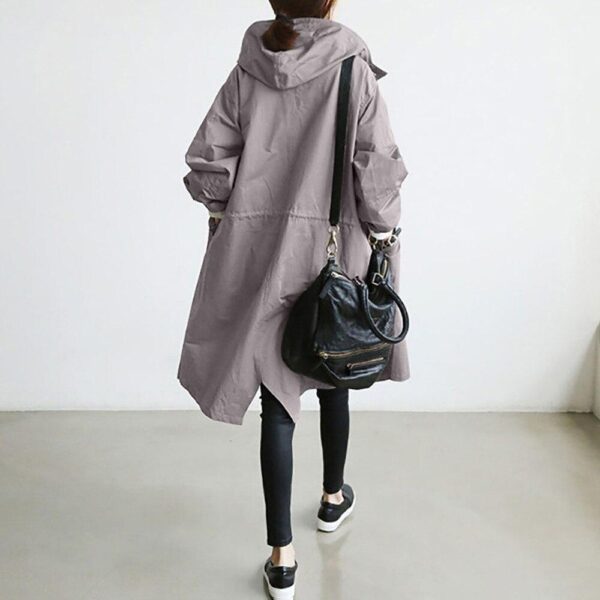 Oversized Women's Mid-Length Loose Windbreaker Jacket - Image 5