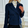 Women's Fashion Tailored Collar Woolen Coat - Image 4