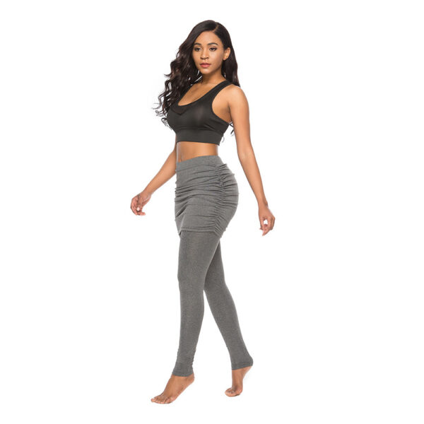 Pack hip side pleated skirt fake two leggings skirt - Image 2