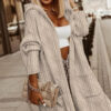 Fashion Solid Color Knitted Coat - Image 8