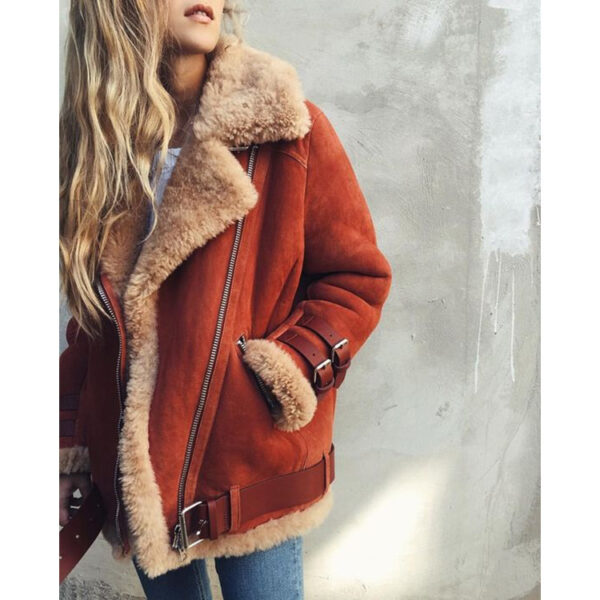 Suede Leather Jacket And Lamb Wool Warm Coat - Image 5