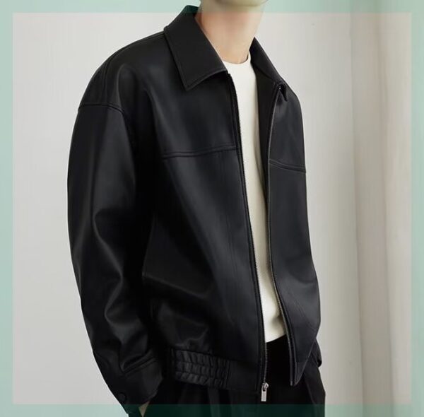 Men's Spring And Autumn New Motorcycle Clothing Leather Coat - Image 2