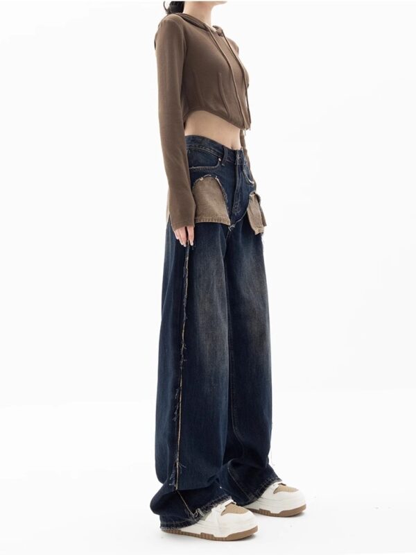 Spring New Niche Design Contrast Color Jeans Women - Image 3