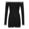 Women's Lace Stitching Pure Color Tight Sheath Dress - Image 6