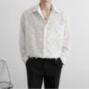 Pure Color Long Fringe Men's Fashion Long Sleeve Shirt Coat - Image 3