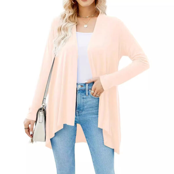 Solid Color Cardigan Top Women - Image 3
