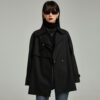 Women's Asymmetric Loose Casual Mid-length Trench Coat - Image 3