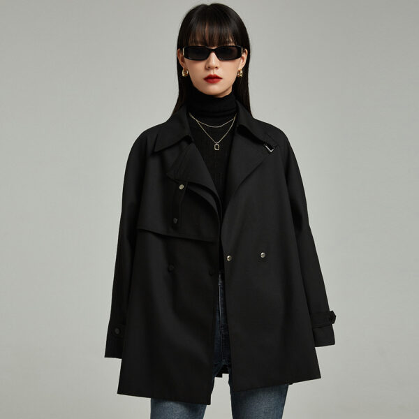 Women's Asymmetric Loose Casual Mid-length Trench Coat - Image 3