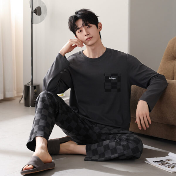 New Cotton Long Sleeve Full Cotton Casual Homewear Suit - Image 3
