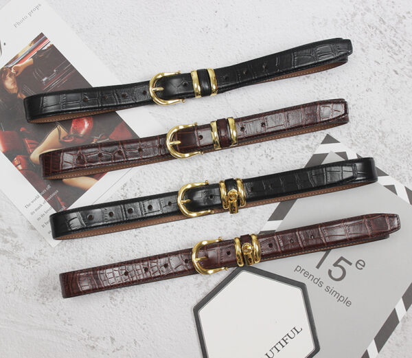 Women's Simple And Versatile Decoration Jeans Strap Genuine Leather Fashion Belt - Image 5