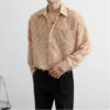 Pure Color Long Fringe Men's Fashion Long Sleeve Shirt Coat - Image 4