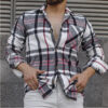 Woolen Lapel Print Long Sleeve Shirt - Image 4