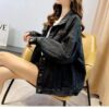 Loose Embroidered Lettered Black Denim Jacket Slimming Jacket Coat For Women - Image 3