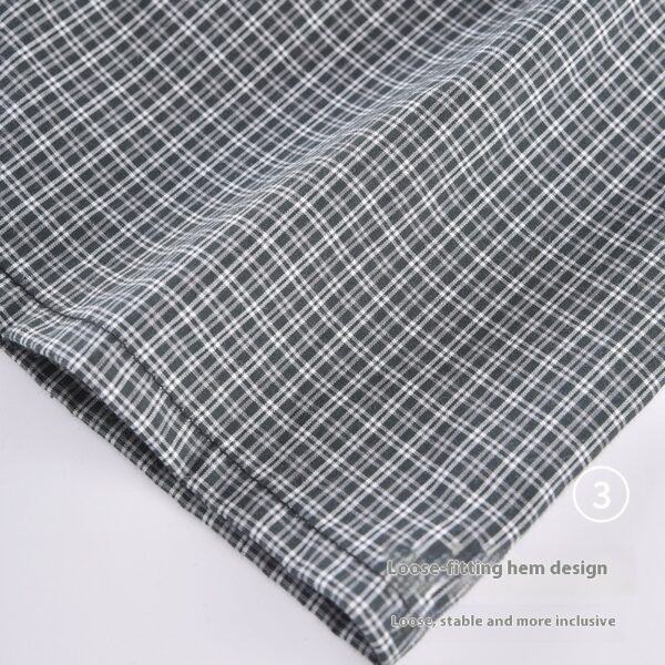 Men's Casual Loose Home Pants Plaid Shorts - Image 2
