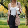 Women's Solid Color Pocket Button Twisted Sweater - Image 2