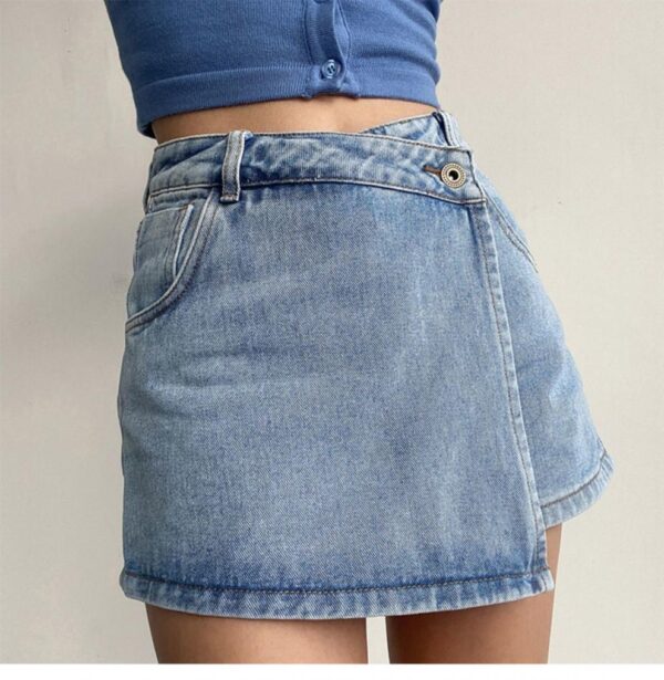 Anti-exposure Irregular Denim Skirt - Image 9