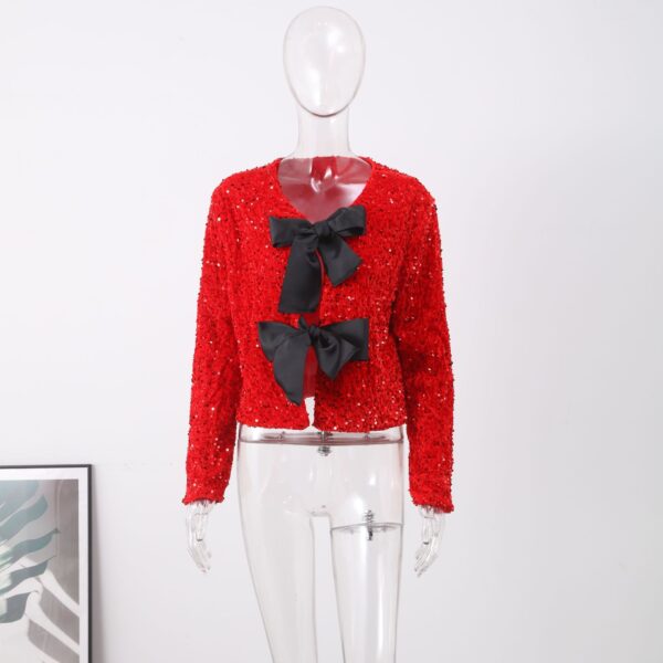 Women's Round Neck Long Sleeve Loose Plus Size Short Top - Image 8