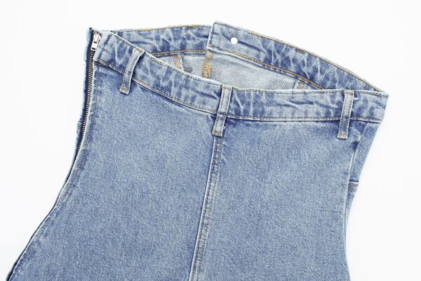 Women's One Line Neck Denim Dress - Image 5