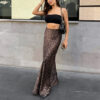 Leopard Print Dress Fashion Mermaid Skirt Womens Clothing - Image 2