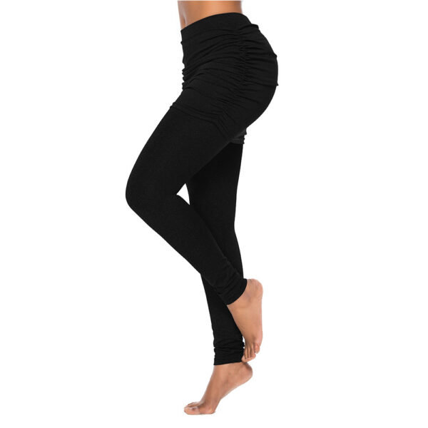 Pack hip side pleated skirt fake two leggings skirt - Image 3