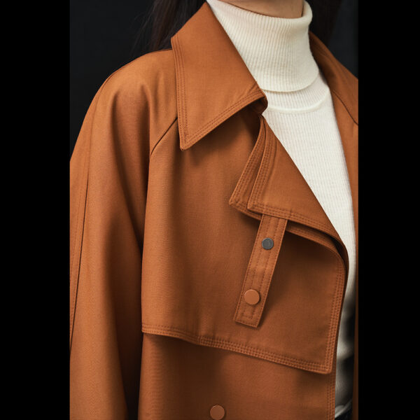 Women's Asymmetric Loose Casual Mid-length Trench Coat - Image 4